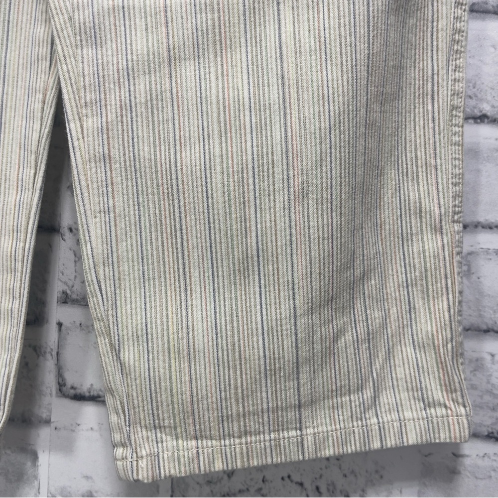 Liz Claiborne Audra Petite Belted Stripped Crop Pants 4P - Picture 2 of 13